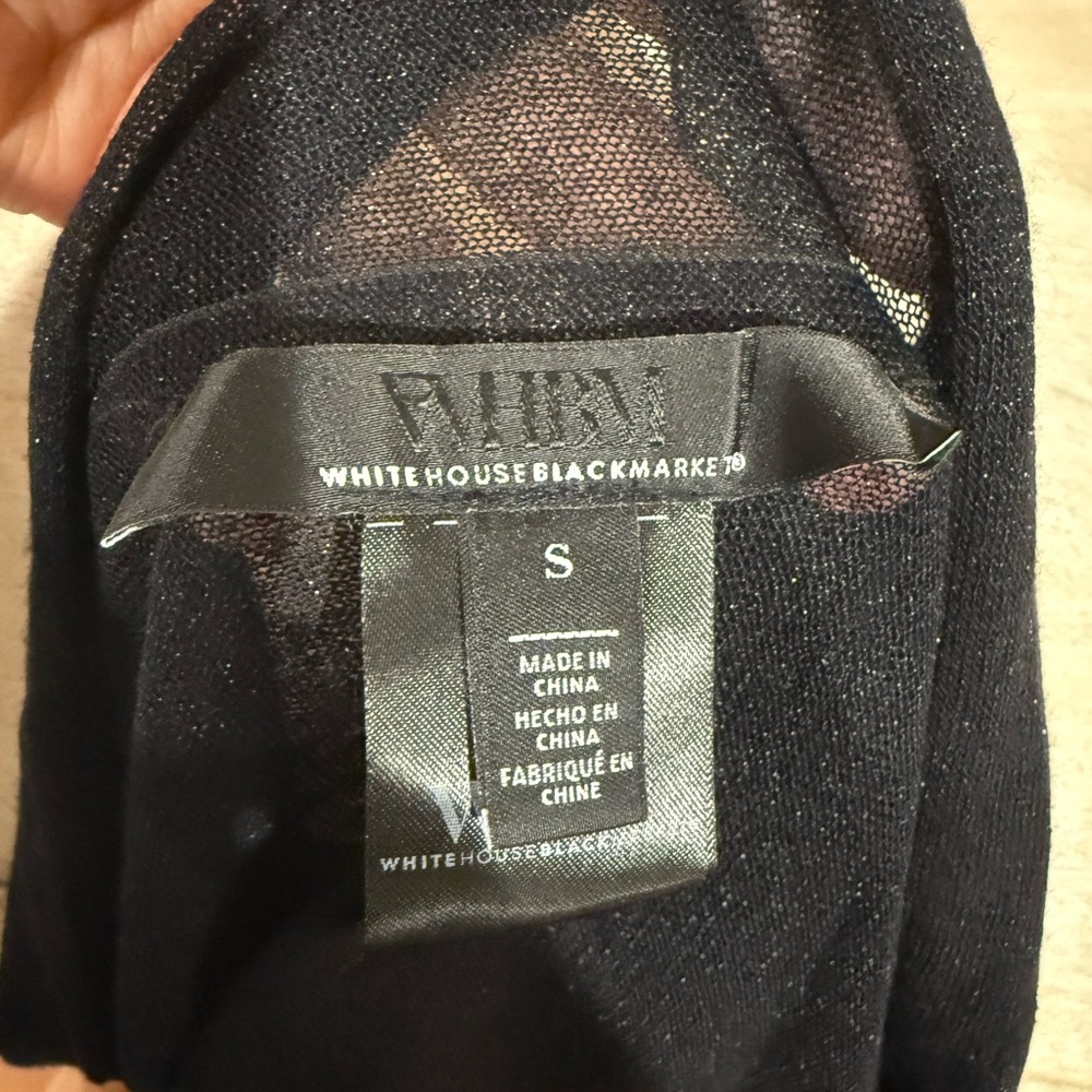 White House Black Market Black Sheer Cardigan - Picture 3 of 3